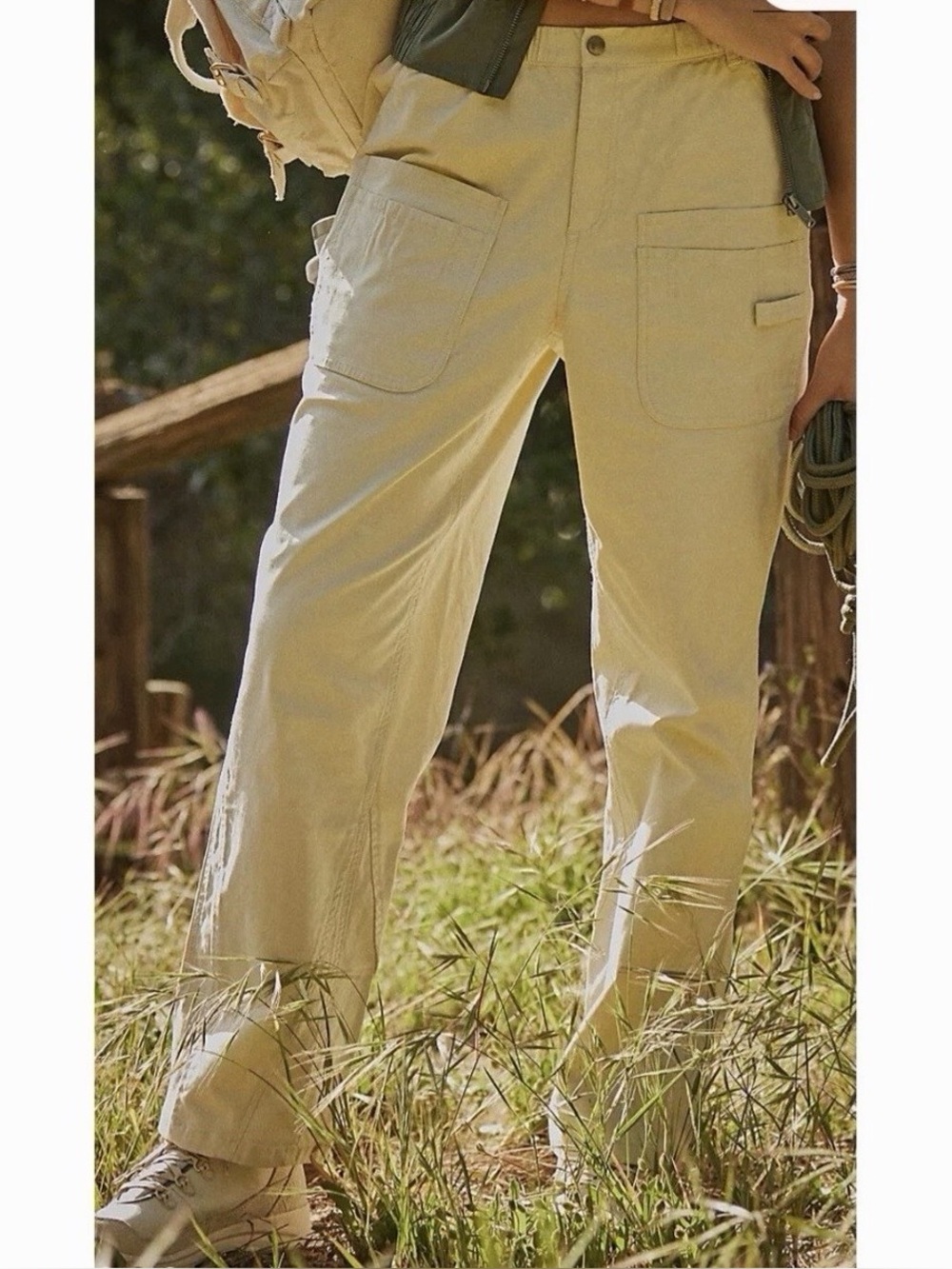 Free People FP Movement Voyage Pants Cargo Straight Leg Desert Taupe NWT